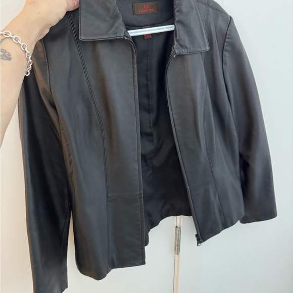 Danier Charcoal Leather Jacket - Picture 2 of 4